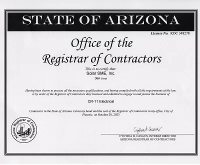 Arizona Contractor License # ROC 348278