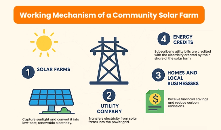 community solar farm working