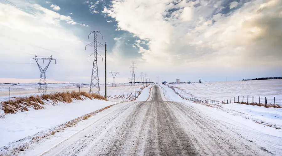 solar panels in winter storm